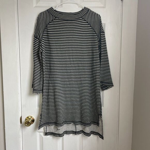 Free People striped oversized long sleeve flowy tunic dress size XS - Picture 1 of 6